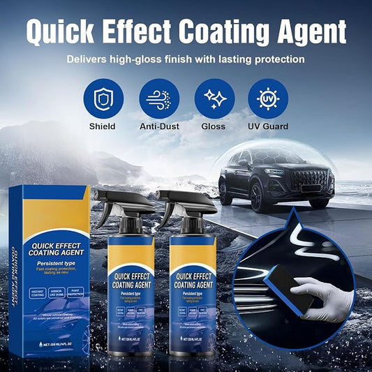 2 Pack Quick Effect Coating Agent for Car - 2026 Upgrade Car Coating Spray, Advanced Quick-Acting Car Scratch Wax Coating Spray for Scratch Repair, Oil Film Removal, Long-Lasting Hydrophobic Coating