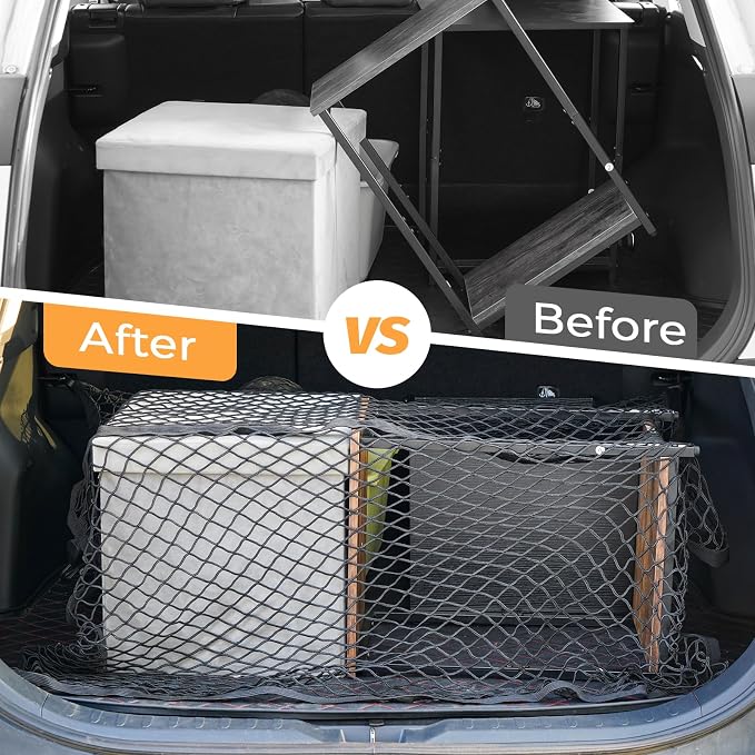 Cargo Net for Pickup Truck Bed - Cargo Nets for Trailer Boat 4'x4' to 8'x8' Truck Beds Netting - Automotive Cargo Net with 6 Hooks