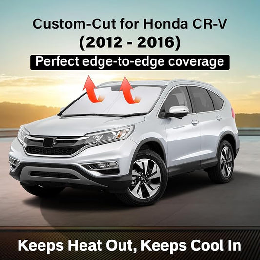 EcoNour Windshield Sunshade Compatible for Honda CR-V 2012-2014 2015 2016, LX, EX, EX-L, Sport, Sport-L, Touring, Sun Visor for Front Window Sun Shade Cover, UV Protector, Car Accessories