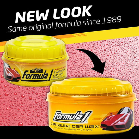 Formula 1 Carnauba Car Wax Paste - High-Gloss Shine - Polish for Car Detailing to Shine & Protect – Remove Haze and Paint Swirls w/ Micropolishing Agents – Car Cleaning Supplies (12 oz)