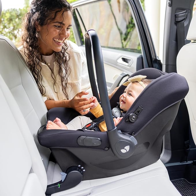 Joie Baby, Mint Latch Baseless Infant Car Seat – Lightweight, Built-in Rigid Lower Anchor Attachments and Side-Impact Protection – No Base Installation Required, Travel-Friendly Design (Thunder)