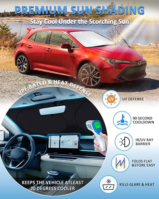 Sun Shade for Toyota Corolla 2014-2019 (Not for Corolla Cross) Windshield Sunshade fit for Toyota Corolla SE XSE L LE XLE Sedan Accessories Front Window Cover Shield Car Visor Protector
