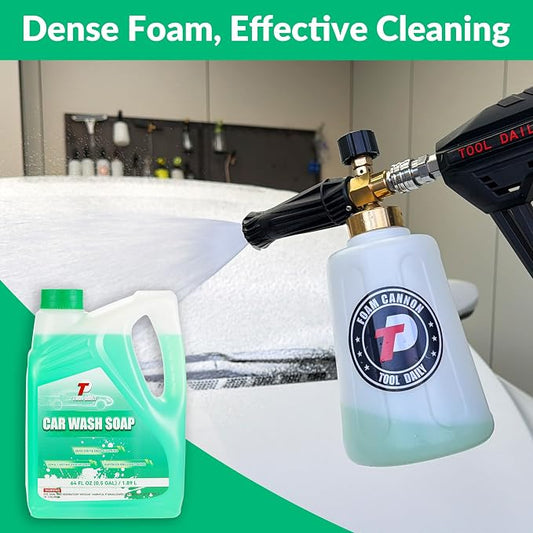 Tool Daily Foam Cannon for Pressure Washer with Car Wash Soap, Adjustable Snow Foam Lance, Additional Orifice Nozzle 1.1mm, 1/4" Quick Connect