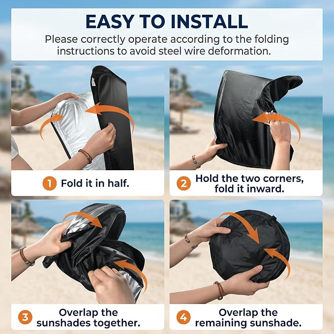 Custom Fit Windshield Sun Shade for Nissan Altima 2019-2026 | Custom Fit Windshield Cover, Blocks UV Rays, Double-Layer Heat Shield, Durable Frame, Easy Fold & Storage