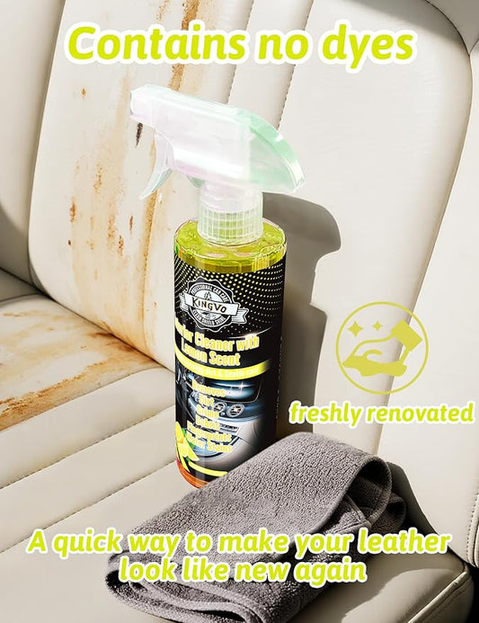 Kingvo Car Interior Cleaner, Interior Cleaner Carpet Dashboard Vinyl Sofa Leather Shiny Car Stuff Detailing Kit Cleaning Supplies,Lemon Scent