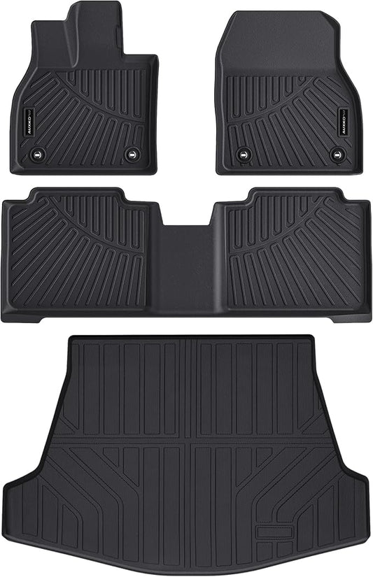 AUXKO- All Weather Floor Mat & Cargo Mat Fit for 2026-2023 Lexus RZ (Include 300e|450e|350e|450e|550e) 2023 2024 2025 TPE Rubber Liners RZ Accessories All Season Guard Odorless Anti-Slip Liner Black