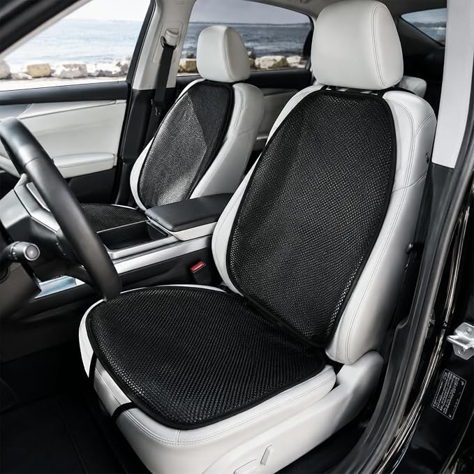 3D Air Mesh Summer Cool Seat Cushion Pad Set, Split-Type, Black | Ventilated Cooling Seat Cushion Pad Cover for Car Seat, Home Office Chairs, Wheelchairs