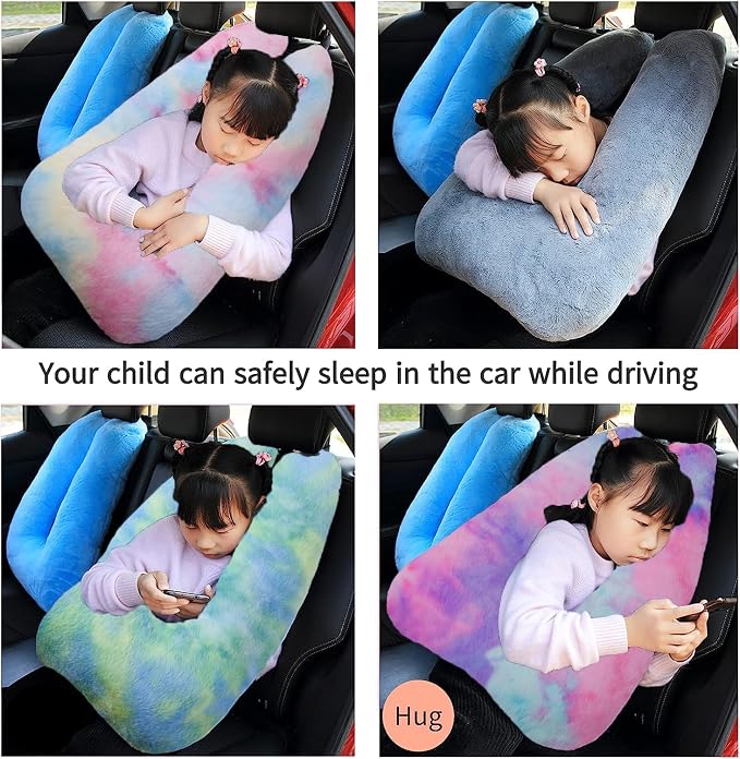 FHSGGP Travel Pillow Car Pillow Kid Car Sleeping The Sleeping Aid for Adults and Kids on Road Trips Kids Travel Pillow Colorful Purple