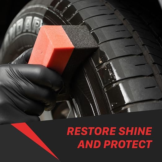 Maxshine Tire Shine 16oz | Acrylic Formula Tire Dressing with UV Protection | No-Sling, Dry-to-the-Touch Finish | Gloss Enhancer Nourishes Rubber & Protects Tires | Professional Car Detailing Supply