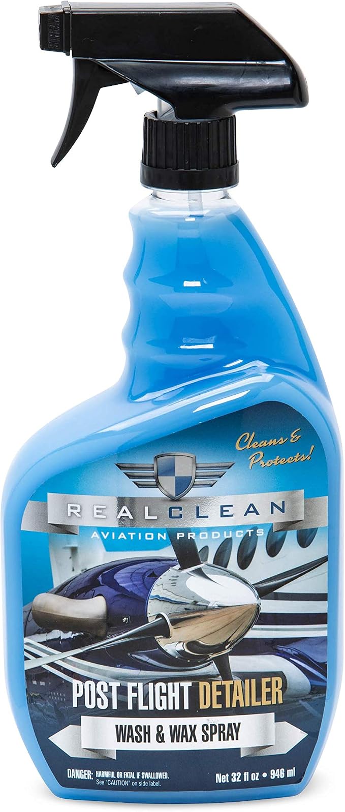 Aircraft Cleaning Supplies/Aviation Detailing/Wash & Wax/Aircraft Wax/Post Flight Detailing Spray by RealClean Aviation Products/ 32 oz Spray Bottle