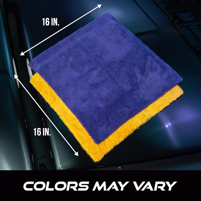 VIKING Microfiber Cleaning Cloth for Car Detailing, Ultra Plush Finishing Microfiber Towels for Car Cleaning Supplies, Yellow, 16 inch x 16 inch, 6 Pack