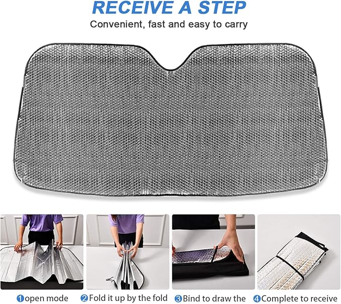 Woman Eye Eyelash Car Windshield Sun Shade Foldable UV Ray Sun Visor Protector Sunshade to Keep Your Vehicle Cool (55" x 27.6")
