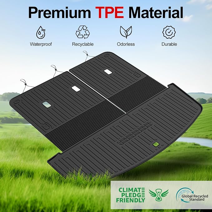 Floor Mats for 2020-2025 Hyundai Palisade 7/8 Passenger, Trunk Mat with Seat Back Cover and Lower Cargo Mat All Weather Interior Protector for 2025 Hyundai Palisade Accessories