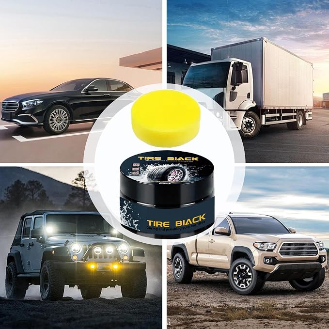 Tire Coating Wax Polish - 50g Car Dressing Paste, Restore Gloss Shine | Driving Safety Enhancement Care Product, Long Lasting Paste with Applicator
