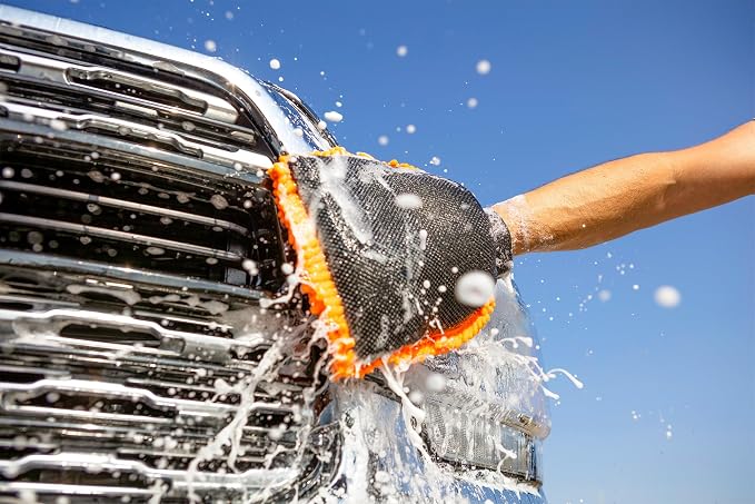 Car & RV Wash Brush Kit 48-144״ Long Extendable Handle Car, RV, Truck Washing Kit with Extension Pole - Microfiber Car Mop, Soft Washing Brush, Window Squeegee, Mitt, The Ultimate RV-Wash Cleaning Kit