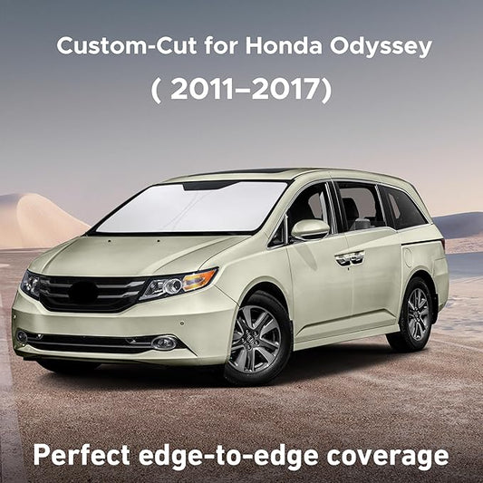 EcoNour Windshield Sunshade Compatible for Honda Odyssey 2011-2015 2016 2017, Sun Visor for Front Windshield & Window Sun Shade Cover, UV Heat Blocker & Protector, Car Accessories