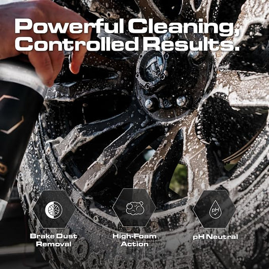 Blackline Wheel & Tire Cleaner Spray - Non-Acidic Brake Dust Remover Bug Remover & Wheel Cleaner for Cars, Trucks and More — Versatile, Fast Acting, and Safe for Most Finishes (64 Fl Oz)