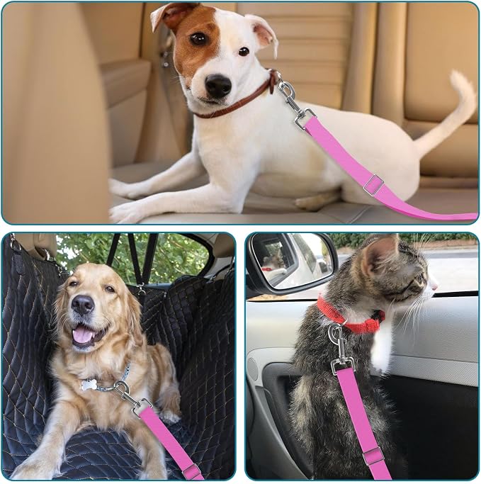 Adjustable pet cat and Dog car seat Belt,SUV, and The Lanyard is Flexible and Adjustable from 20 to 33 inches (Purple)