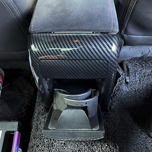 HIGH FLYING Carbon Fiber Grain Car Interior Accessories Center Console Armrest Air Vent Cover Trim Kit ABS 2pcs for Subaru WRX STI 2015 2016 2017 (Not Fit 2018 Model)