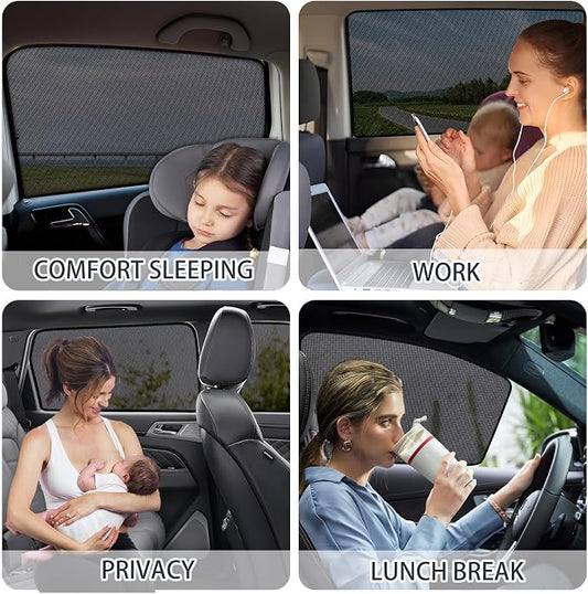 XCBYT 4 Pack 2023-2024 Honda CRV Window Shades with Breathable Mesh Window Covers 99% Sun UV Blackout Keeps Cool Car Privacy Curtains for Breastfeeding, Napping, Dressing, Camping
