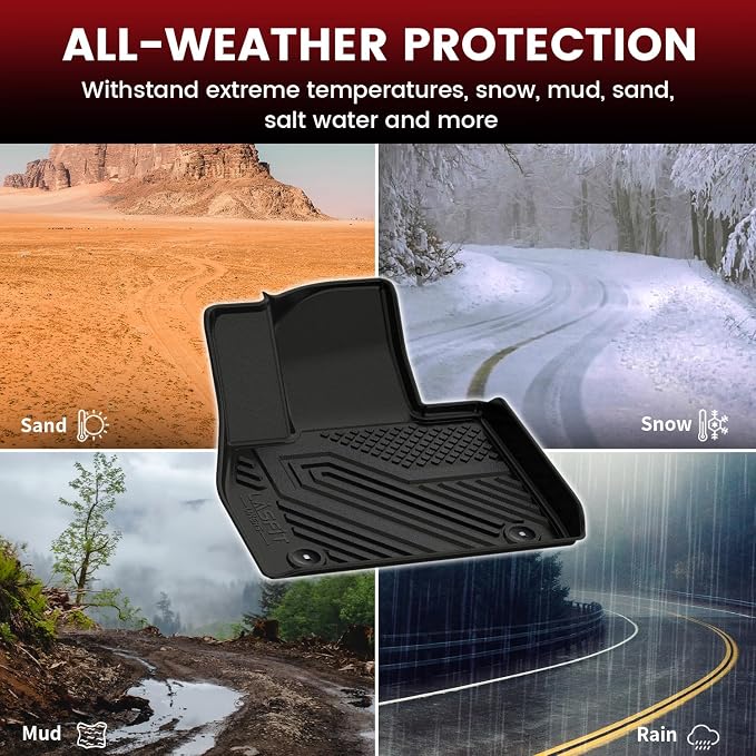 LASFIT Floor Mats & Backrest Mats & Cargo Mats for Hyundai Palisade 7/8 Seats 2025 2024 2023 2022 2021 2020, All Weather TPE Custom Fit Floor Liners for Palisade Full Set Car Mats Accessoires, Black