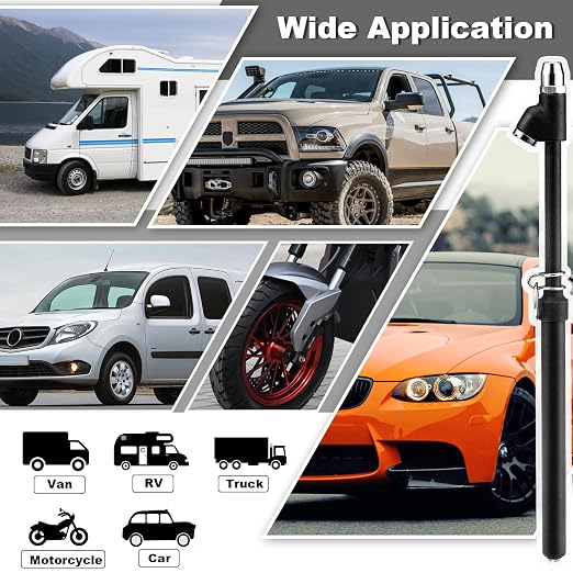 CZC AUTO Tire Pressure Gauge Heavy Duty Air Pressure Tire Gauge, Straight-on Foot Dual Head Chucks, Black Painting, 10-150PSI 100-1000KPa for Semi Truck Car RV Van(1 Pack)