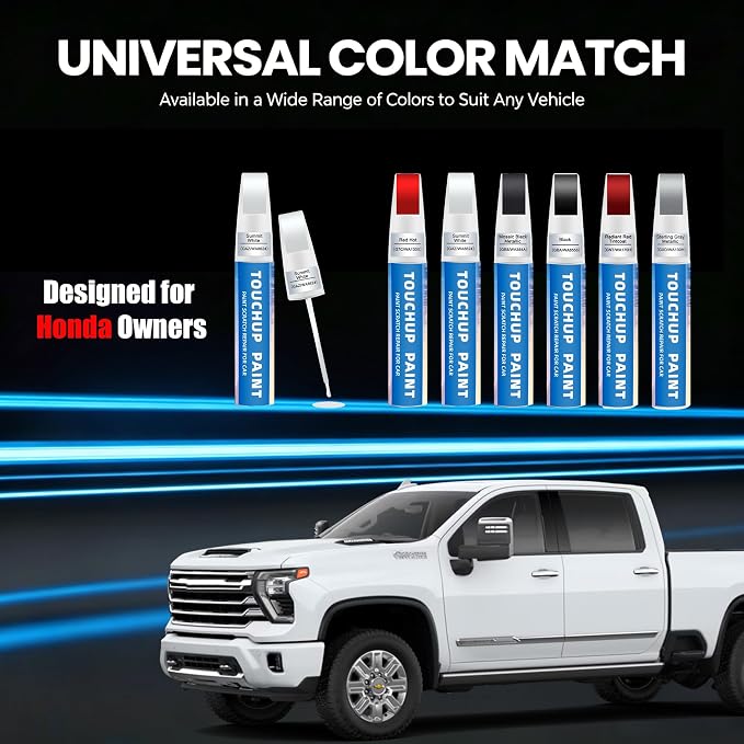 Summit White(GAZ/WA8624) Touch Up Paint Compatible with Chevy 2-in-1 Car Scratch Repair Pen for Rock Chips, Door Scratches & Paint Nicks Exact Color Match Quick Dry DIY Fix for Silverado Silverado
