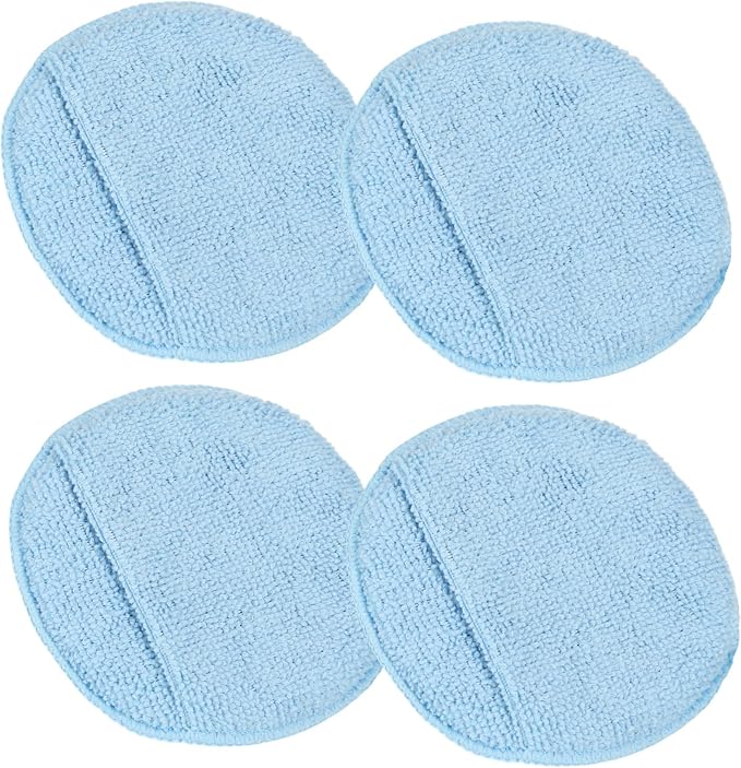 Leather CPR Microfiber Applicator Sponge - Leather Conditioner Applicator, Round Lint-Free Microfiber Applicator Pad for Home and Car Interiors - 4-Pack