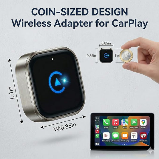 2026 MINI Wireless CarPlay & Android Auto 2-in-1 Adapter, Bluetooth Apple Car Play Dongle for iPhone & Android, Ultra-Compact 5.8GHz WiFi Auto-Connect with Smart Cooling for OEM Wired Cars