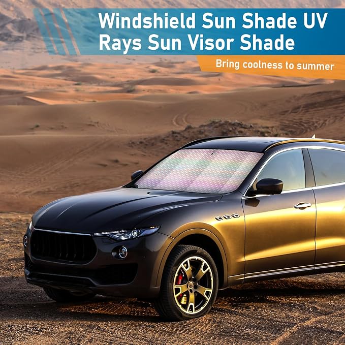 Car Windshield Sun Shade, Folding Car Shades for Front Windows UV Rays Sun Cover Shade, Keeps Your Vehicle Cool