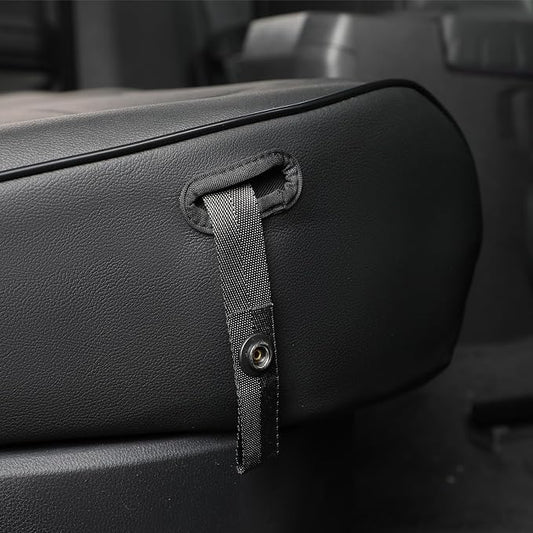 EKR Tacoma Back Seat Covers Custom for Toyota Tacoma (Hybrid) 2024 2025 2026 Double cab TRD Sport,TRD Off-Road,Limited,Trailhunter- Second Row Only,Faux Leather(Black)