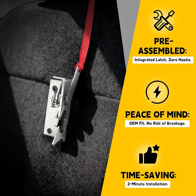 TENGBASE All-in-One Pre-Assembled Rear Seat Release Kit for Ford F-150 F-250 F-350 SuperCab & SuperCrew (2009-2025) Red