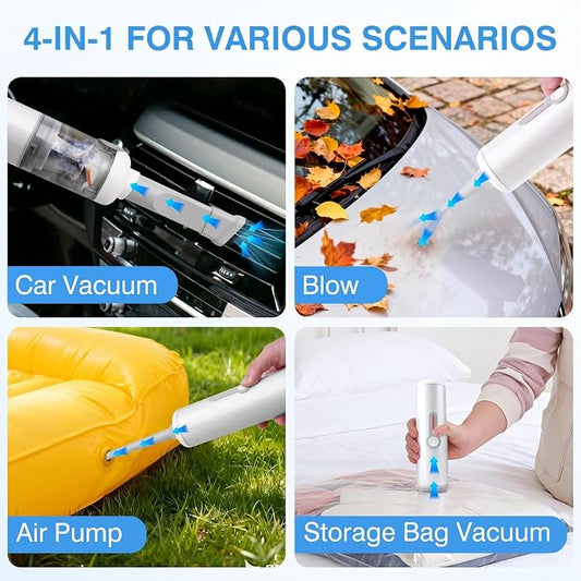 ULTREMA Car Vacuum Portable Cordless, 20000Pa Mini Vacuum Cleaner, 4-in-1 Compact Auto Duster & Air Pump, 1.05lbs Handheld Vacuum with 15 Attachments for Keyboard, Desk and Pet Hair