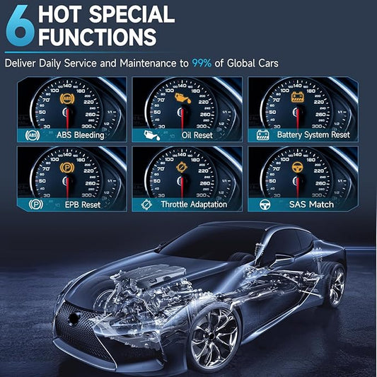 2026 BOSSCOMM IF745 Scanner Diagnostic Tool, Check Engine Code Reader with 6 Resets, ABS Bleeder/Oil/EPB/SAS/Throttle/Battery, Scanner Diagnostic Tool for Vehicles, Lifetime Free Update, Auto VIN