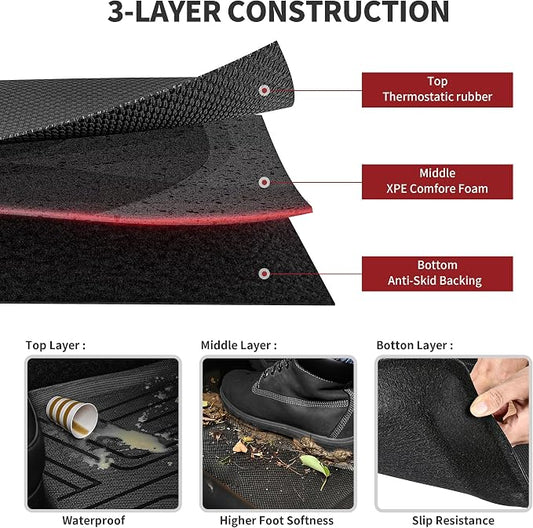 YITAMOTOR Tesla Model 3 Floor Mats Full Set Custom Fit 2020-2023 All-Weather Cargo Liners Rear Cargo Tray Trunk Floor Mat Interior Accessories, Black