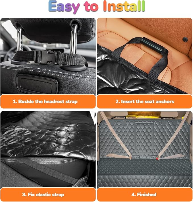 URPOWER Dog Car Seat Cover for Back Seat - Waterproof Car Seat Protector for Child Carseat & Pets, Nonslip Car Seat Covers for Full Size SUVs & Trucks