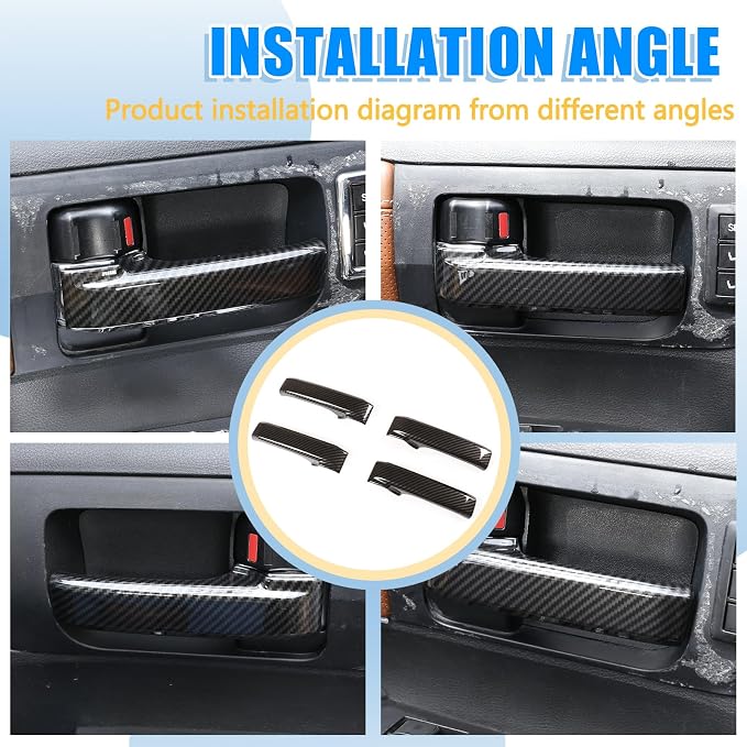 ABS Carbon Style Car Inner Door Handle Decoration Cover Trim Fit for Toyota Tundra/Sequoia 2007-2021 Interior Car Accessories