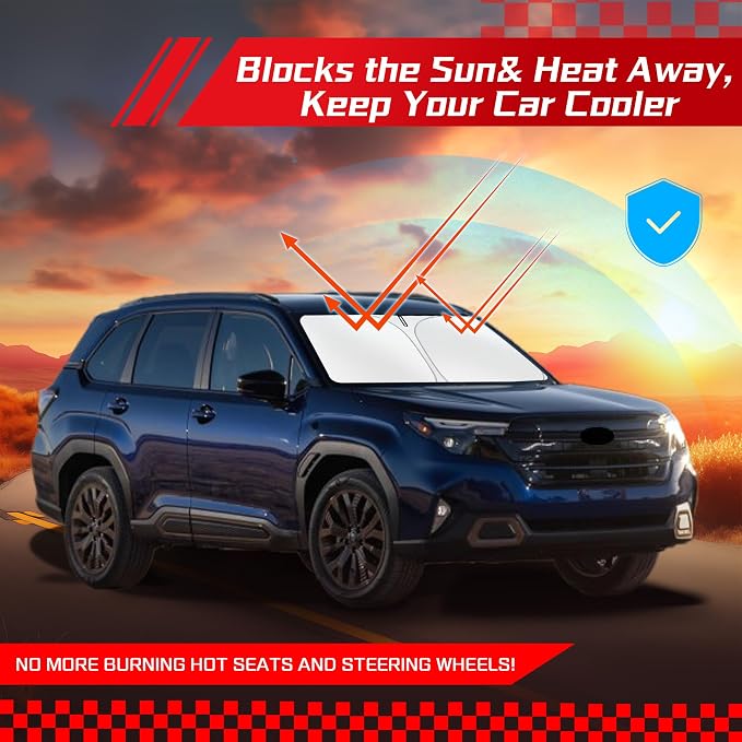 ARISMOTOR Windshield Sun Shade for Subaru Forester 2025-2026, Custom Fit Foldable Front Window Sunshade Sun Visor Protector, Block UV Rays Keep Your Car Cooler