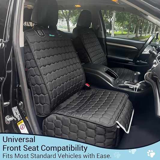 Meginc 2 Pack Front Seat Covers for Dogs, 600D Waterproof Dog Car Seat Covers with Side Flaps Non Slip Scratch Proof, Captain Chair Car Seat Protector Cover for Pets & Daily Use, Fits Cars SUV Trucks