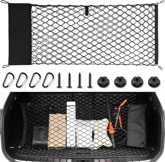 Amiss Envelope Style Truck Bed Cargo Net with Side Organizer, Fits for 2017-2025 Honda Ridgeline Accessories, Portable Storage and Highly Elastic Organizer with Hook, Car Exterior Accessories.