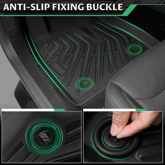 Floor Mats for Chevy Malibu 2013 2014 2015, Also for 2016 Chevrolet Malibu Limited, Custom Fit 1st & 2nd Row Mats & Cargo Liner, Waterproof Anti-Slip, TPE Floor Mats for 8th gen Malibu LS LT LTZ Eco