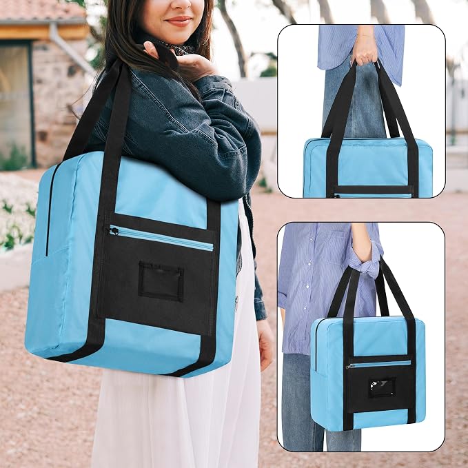 Teamoy Infant Booster Seat Travel Bag for Airplane, Compatible with Most Standard Boosters, Booster Seat Bags with Handle, Blue