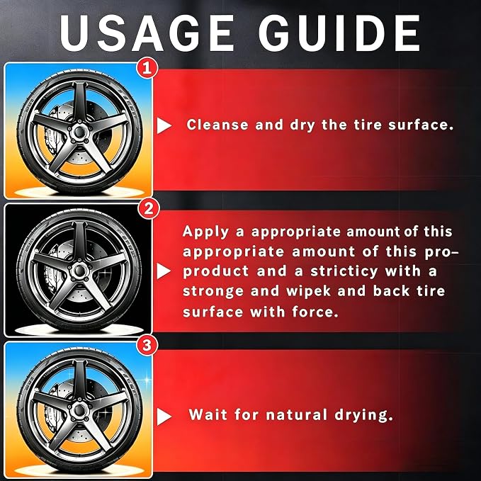 2Pcs Car Tire Shine with Sponge, Tire Coating Paste, Tire Polishing Paste, for Cars Trucks Motorcycles RVs & More, Create a Moist, Glossy Effect