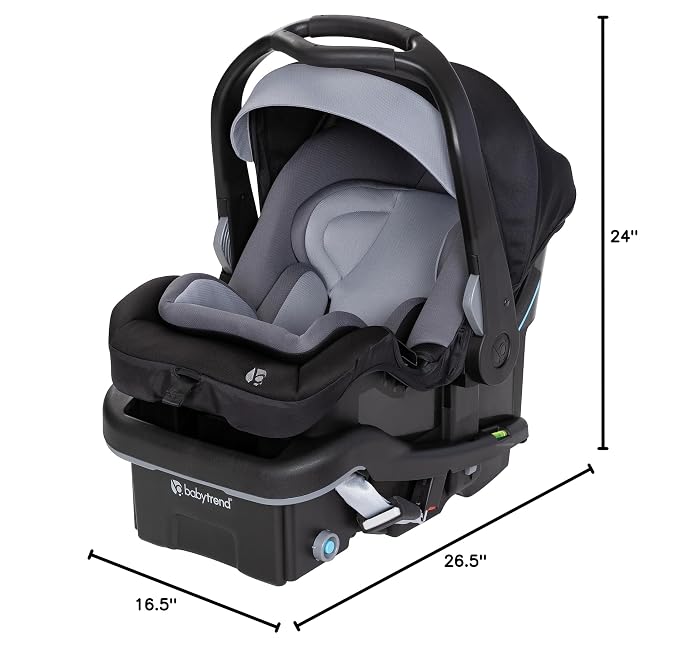 Baby Trend Secure-Lift Infant Car Seat, Dash Black – Compact Lightweight Carrier, Infant Comfort Cushioning, Adjustable Harness Fit