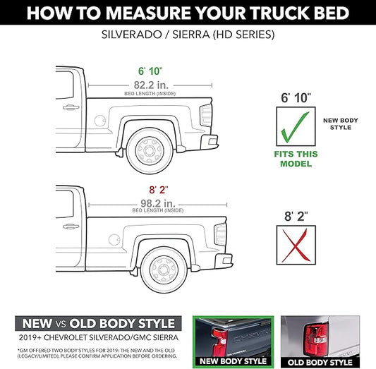 RealTruck TruXedo Lo Pro Soft Roll Up Truck Bed Tonneau Cover | 573301 | Fits 2020-2024 Chevy/GMC Silverado/Sierra 2500/3500HD w/or w/Out MultiPro/Flex Tailgate 6' 10" Bed (82.2")