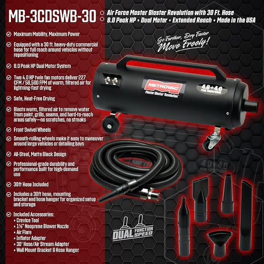 METROVAC Air Force Master Blaster Revolution with 30' Hose MB-3CDSWB-30 MB-3CD SWB-30