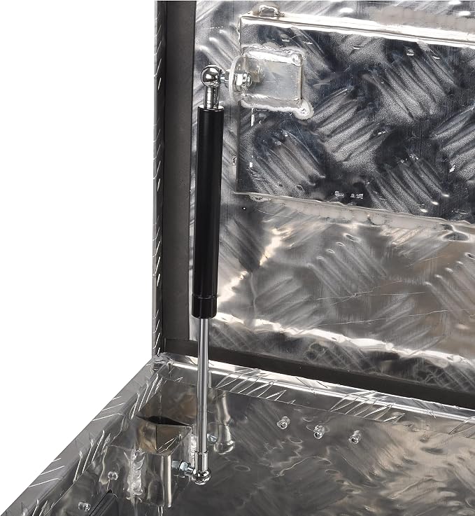 39 Inch Heavy Duty Aluminum Truck Bed Tool Box Underbody Flatbox Truck Car Outdoor Trailer Pickup,RV Storage OrganizerTrailer Storage ToolBox W/Lock & Keys,5 Bar Tread,Silver(39"X13"X10")