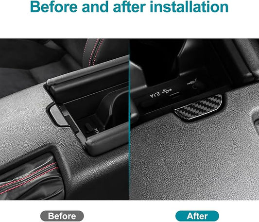 AIRSPEED Hard Carbon Fiber for Subaru BRZ Toyota GR86 2021 2022 2023 2024 2025 Car Armrest Box Button Cover Center Console Interior Trim Accessories, Black