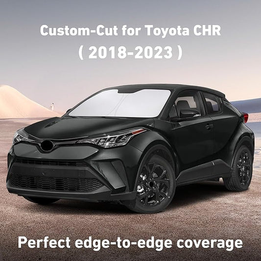EcoNour Windshield Sunshade Compatible for Toyota CHR 2018-2021 2022 2023, Sun Visor for Front Windshield & Window Sun Shade Cover, UV Heat Blocker & Protector, Car Accessories