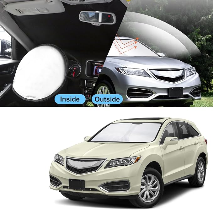 TINGLU Sun Shade for Acura RDX 2013-2018 Accessories Windshield Sun Shade Window Shade UV Rays Protection Sun Visor Cover with Steering Wheel Sunshade Storage Bag